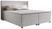 Pat matrimonial Boxspring 140 cm Simon (bej) (cu saltea, fără sp. depozitare). 1047324