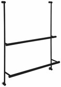 SAPHO 1301-09B Suport agățat pentru prosoapepentru duș 60 x 73 x 12,5 cm, negru mat