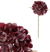 Hortensie artificială tăiată, roșie cu auriu, 65cm