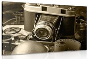 Tablou cameră foto veche în design sepia
