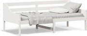 vidaXL Pat de zi fără saltea, alb, 80x200 cm, lemn masiv pin