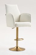 HR280W Scaun Crem Boucle cu Bază Aurie