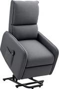 HOMCOM Fotoliu Electric Rabatabil cu Telecomandă, Suport pentru Picioare și Buzunar Lateral, 62x86,5x98 cm, Gri Cărbune | Aosom Romania