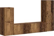 vidaXL Set comodă TV Pe perete 4 pcs Lemn vechi Lemn compozit