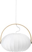 Halo Design 746347 - Lustru suspendat pe cablu DC, 1xE27/40W/230V, Ø 40 cm, alb/stejar