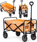 Cărucior de transport pliabil 100 kg – cărucior de grădină și plajă cu roți Portocalie