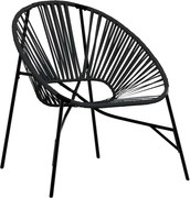 vidaXL Scaun ouă de grădină Negru Poly Rattan