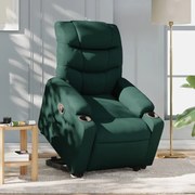 vidaXL Fotoliu rabatabil ridicare pe verticală, verde închis, textil