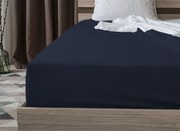 Cearsaf Jersey albastru marin 180 x 200 cm
