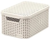 Cutie de depozitare crem din plastic cu capac 20x29x14 cm Style – Curver