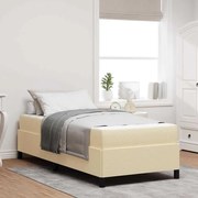 vidaXL Pat cu arcuri Cafea cu lapte și negru 90 x 200 cm