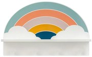 Raft de perete pentru copii cu agățătoare curcubeu/colorat