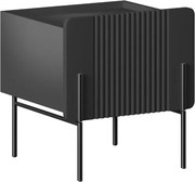 Noptieră Malmi 45 cm cu sertar - negru mat / picioare negre