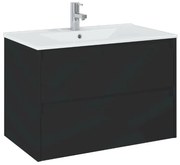 Set dulap baza negru mat si lavoar Roca Unik Claudia 80 cm