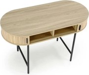 Birou B51, stejar/negru, 120x55x75 cm