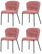 Set de scaune de sufragerie Bouclé CT-W1077 PINK2,4 buc.