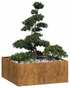 vidaXL Jardinieră Rusty 100x100x40 cm Oțel pentru intemperii