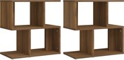 vidaXL Noptiere, 2 buc., stejar maro, 50x30x51,5 cm, lemn prelucrat