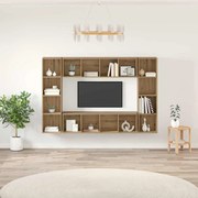 vidaXL Cabinet TV 4 pcs Maro 37 x 37 x 142.5 cm Lemn compozit