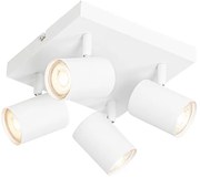 Plafonieră modernă albă cu 4 lumini, pătrată, reglabilă - Jeana