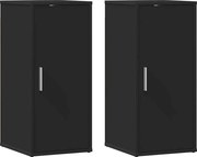 vidaXL Pantofare, 2 buc., negru, 32x35x70 cm, PAL