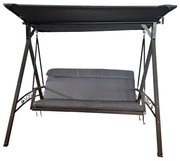 Balansoar de grădină gri din ratan artificial Rattan – Rojaplast