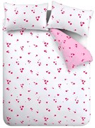 Lenjerie de pat albă-roz din țesătură crep pentru pat de o persoană 135x200 cm Seersucker Heart – Catherine Lansfield