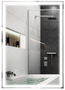 HOMCOM Oglindă de baie Oglindă de perete cu LED-uri. Comutator tactil, Alb | Aosom Romania