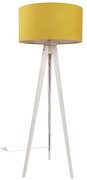 Lampă de podea trepied albă cu abajur galben din material textil 50 cm - Tripod Classic