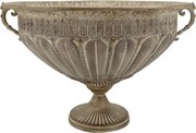 Ghiveci cu picior din metal, mocca antichizat, H38/D56 cm