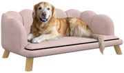 PawHut Canapea pentru animale de companie pentru câini de talie medie și mare până la 25 kg, lemn rezistent, capitonat, Roz | Aosom Romania