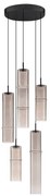 Lustra moderna cu 5 pendule LED, Metal, Sticla, Moca, SANO
