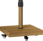 Outsunny Bază pentru Umbrelă cu Roți și Frâne, Suport din Metal cu Ciment, pentru Stâlpi de Umbrelă Ø36/38/48 mm, Efect Lemn Natural | Aosom Romania