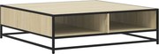 vidaXL Măsuță cafea stejar sonoma 100x100x30 cm lemn prelucrat/metal