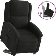 vidaXL Fotoliu rabatabil cu ridicare pe verticală, negru, textil