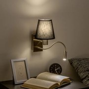 Lampă LED de perete Brilagi NUBILA 1xE27/25W/230V + LED/3W crom mat/negru