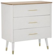 Comoda alba/maro din lemn de Frasin, 78x37x80 cm, Matera Mauro Ferretti