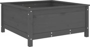 vidaXL Jardinieră de grădină, gri, 82,5x82,5x39 cm, lemn masiv pin