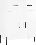 vidaXL Dulap, alb extralucios, 69,5x34x90 cm, lemn compozit