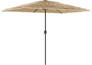 vidaXL Umbrelă soare de grădină cu stâlp din oțel, maro 300x200x250 cm