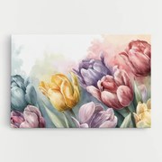 Tablou Canvas, 20x30cm, Dormitor si Living, Flori, Lalele, Pastel Tulips