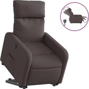 vidaXL Fotoliu electric rabatabil cu ridicare, maro închis, textil