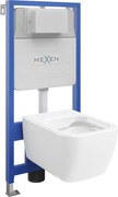 Mexen set încastrat WC cadru Fenix Slim cu vas WC Stella, alb lustruit - 6103368XX00
