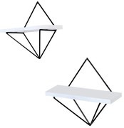 Set de 2 rafturi DIA, alb/negru