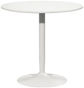 HOMCOM Masă de bucătărie pentru 2 persoane, blat rotund Ø80 cm, MDF și oțel, antiderapant, Alb, 75H cm | Aosom Romania