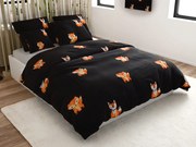 Lenjerie de pat din microfibra FOXES neagra Dimensiune lenjerie de pat: 2 buc 70 x 80 cm | 160 x 200 cm