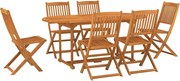vidaXL Set mobilier de grădină 7 piese 180x90x75 cm, lemn masiv acacia