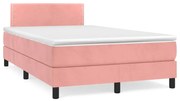vidaXL Pat box spring cu saltea, negru, 120x190 cm, catifea
