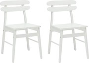 vidaXL Scaun de sufragerie 2 pcs Alb Lemn Solid de Cauciuc