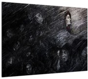 Tablou pe sticlă - Tristețe și renunțare (70x50 cm)